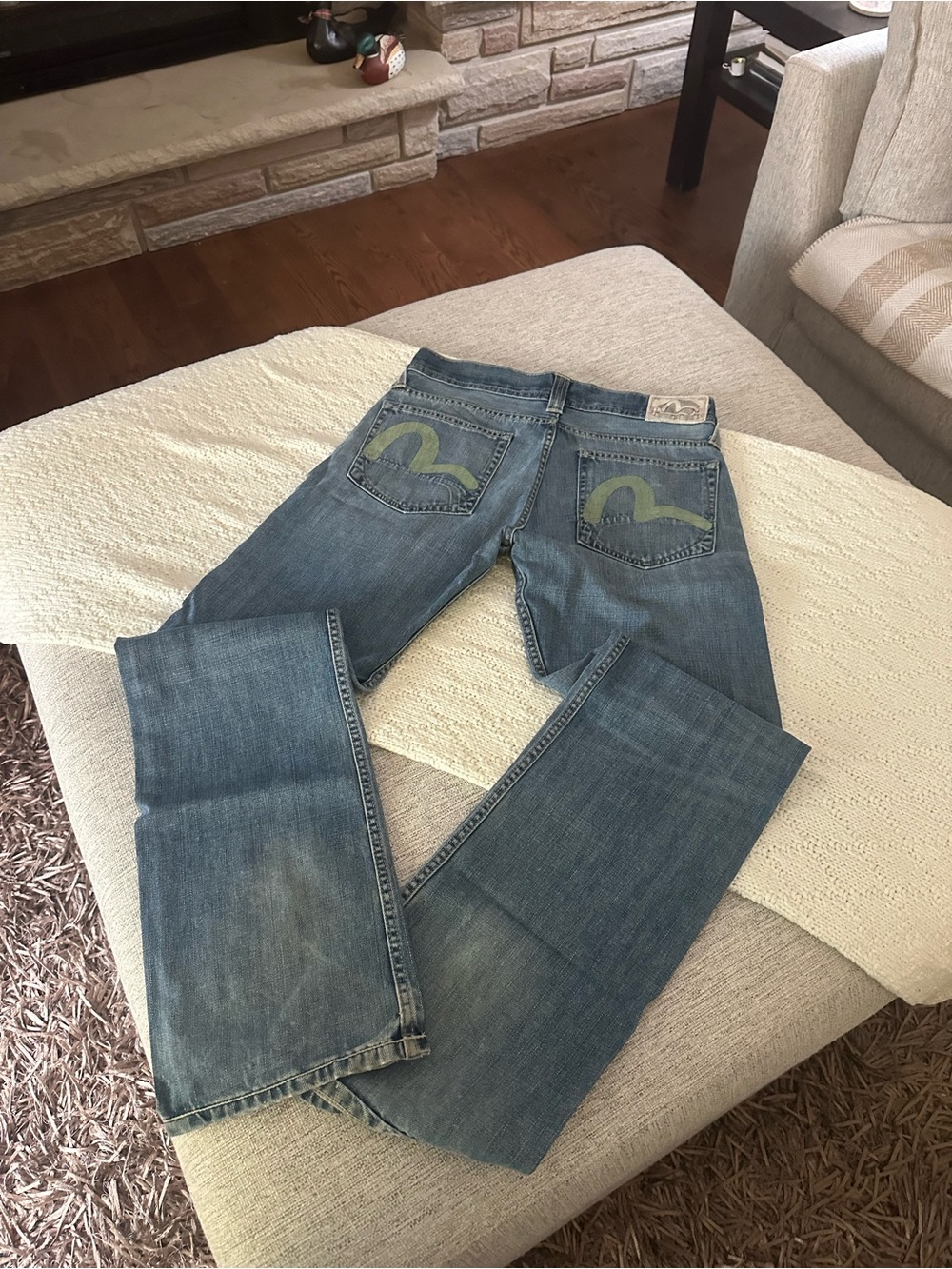 Evisu x puma Men's Blue Denim Jeans - Classic Straight Fit